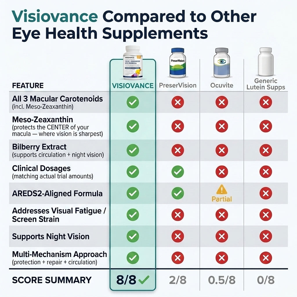 visiovance vs Competitor Eye Supplements Comparison